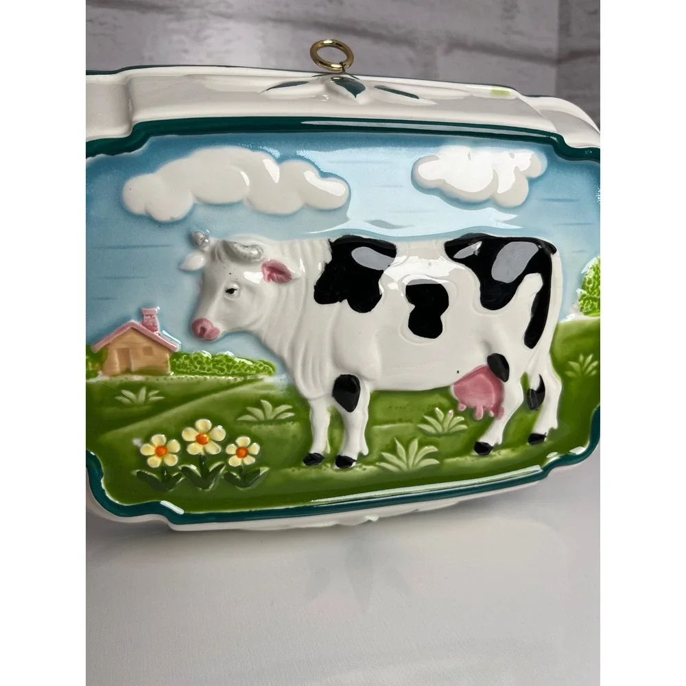 Vintage Gailstyn-Sutton Ceramic Cow Mold Wall Plaque Country Kitchen Decor